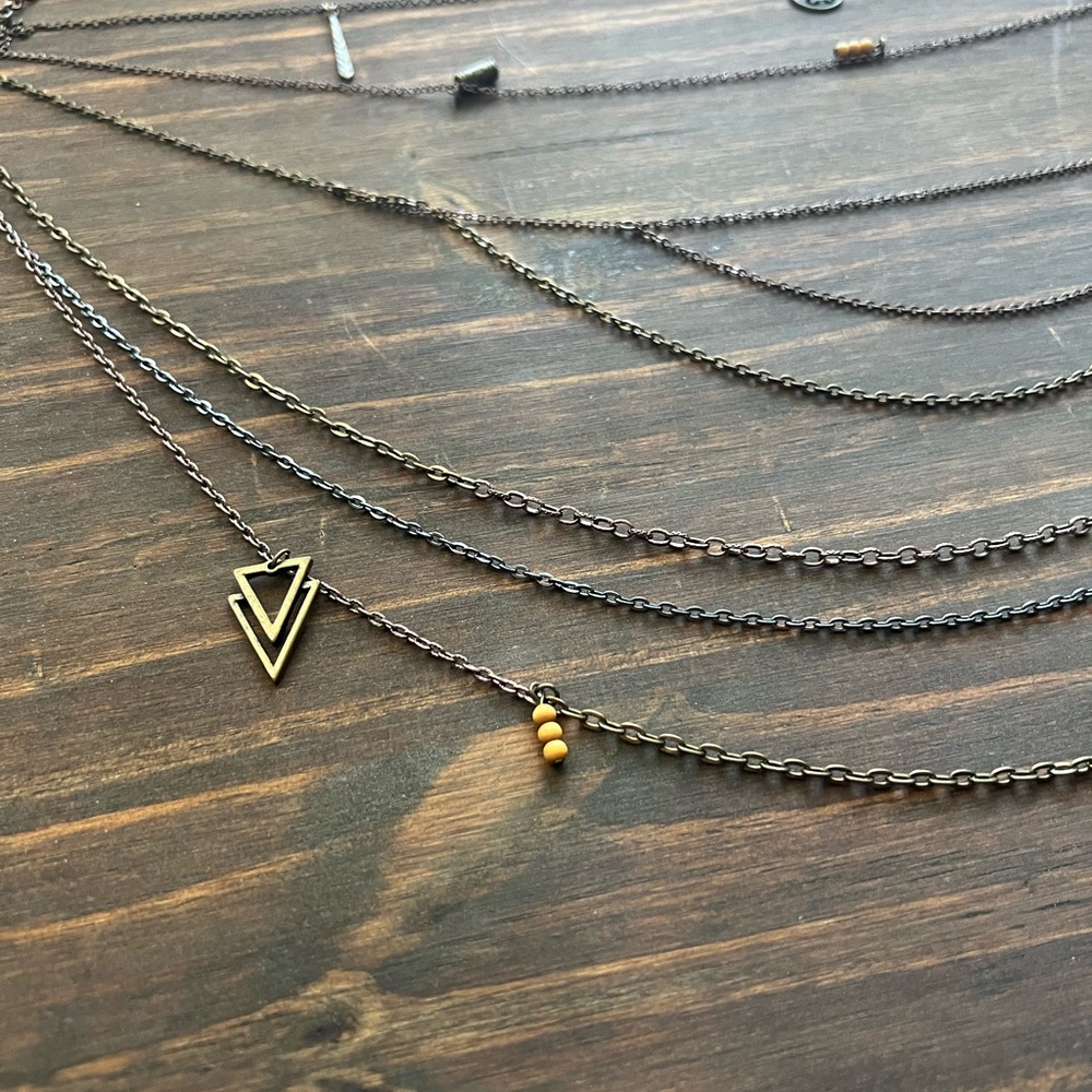 Layered Black Chain Necklace - Picture 3 of 4